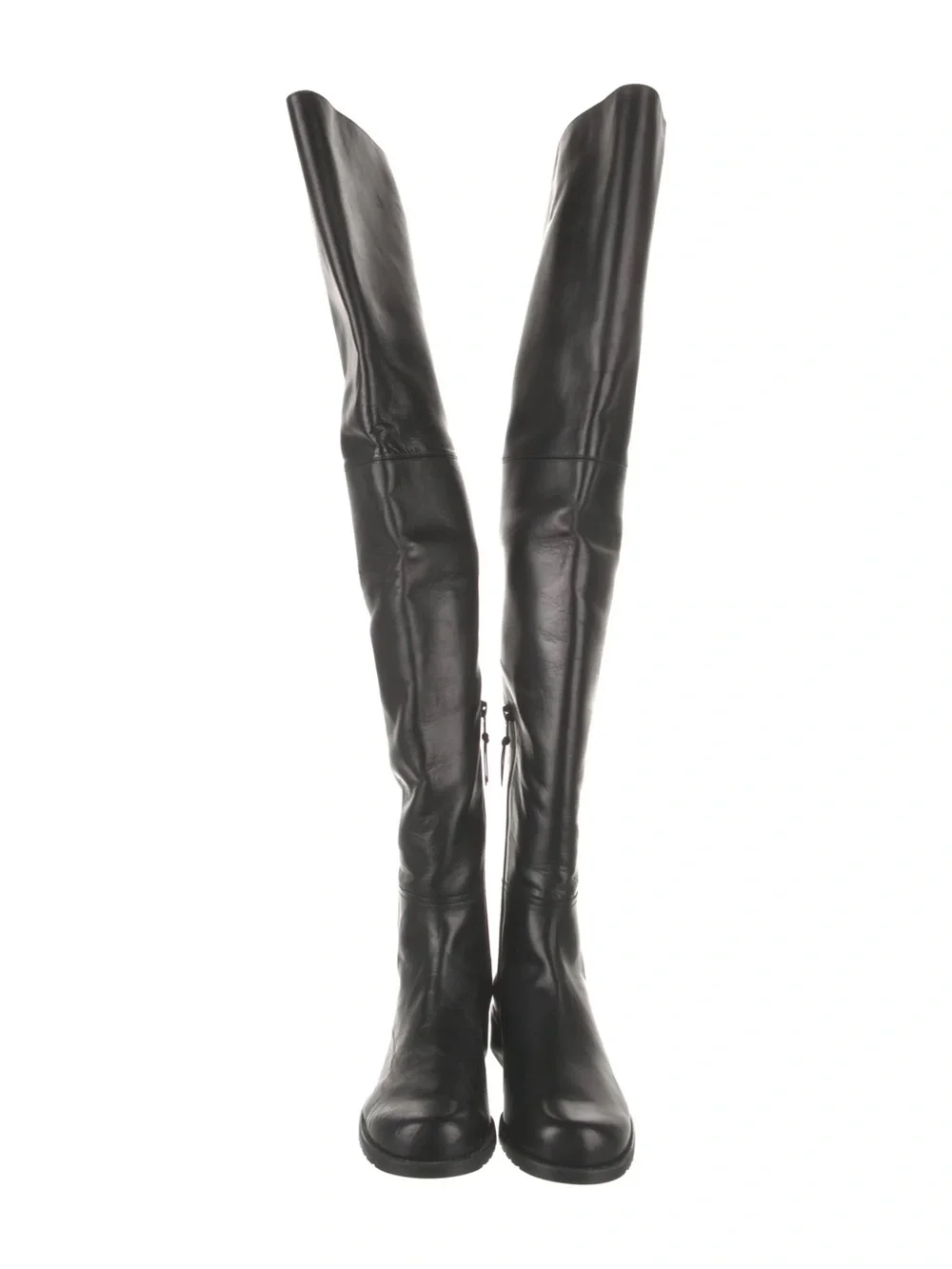 Stuart Weitzman Black Over-the-Knee Leather Boots